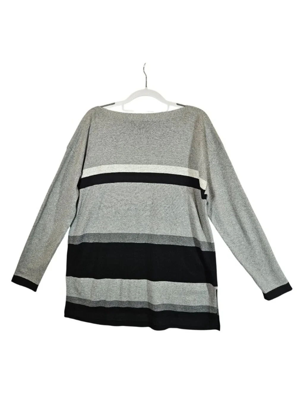 Gap sweater Sweater Mens L Grey Black stretch striped Career Office warm beach